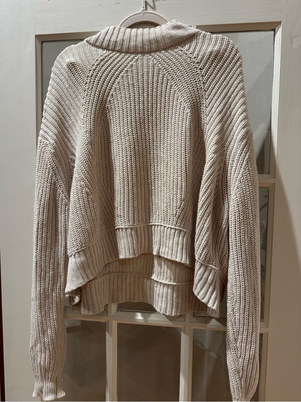 Aeropostale Cream Ribbed Cowl Neck Sweater